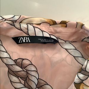 Zara XL blush pink chain gold top